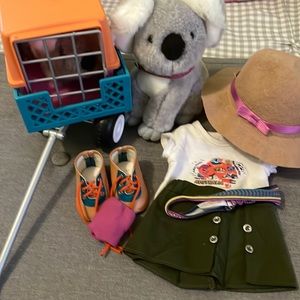 American Girl Kira Down under outfit and Koala pets
